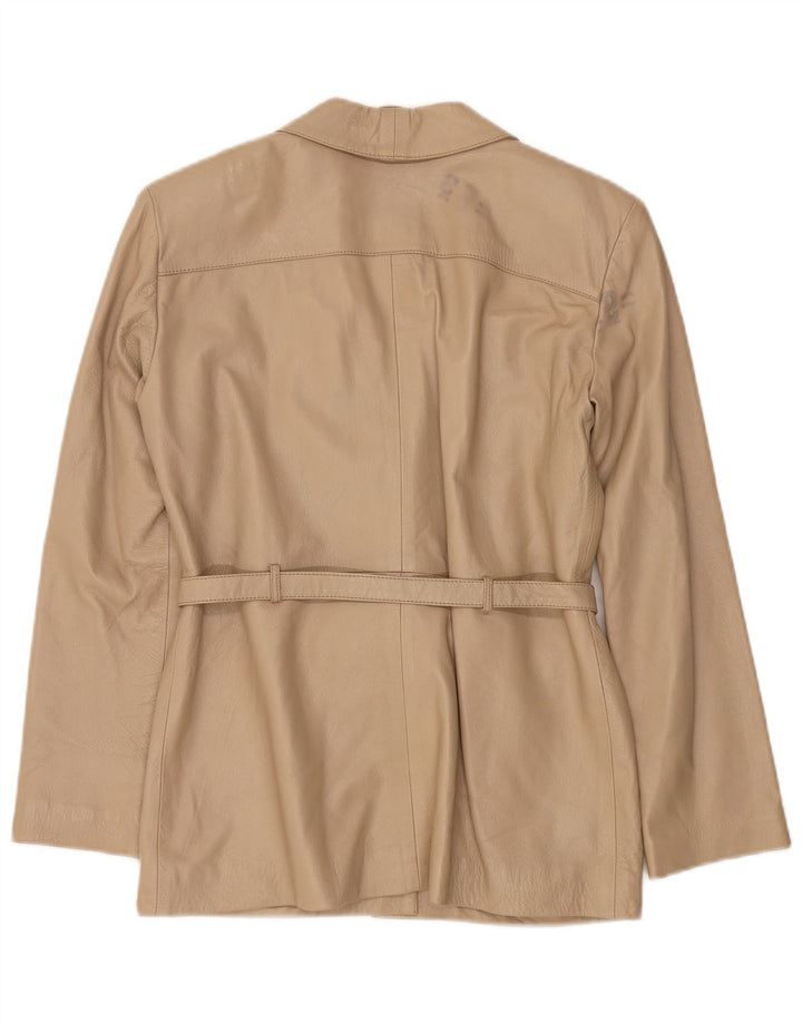 Vintage dame læderjakke IT 42 Medium Beige