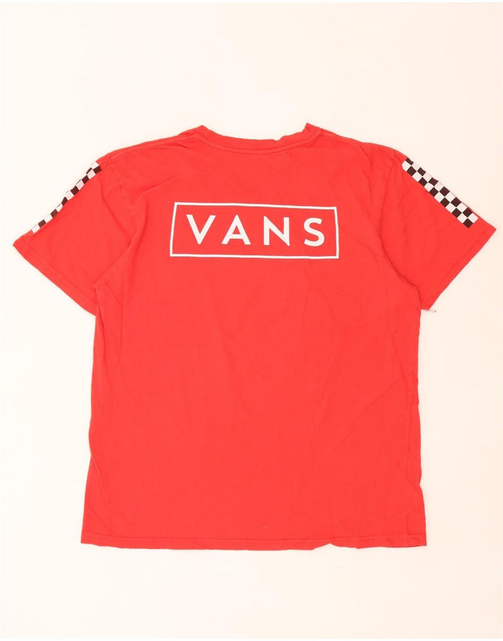Vans Herre Classic Fit Grafisk T-Shirt Top Stor Rød Bomuld