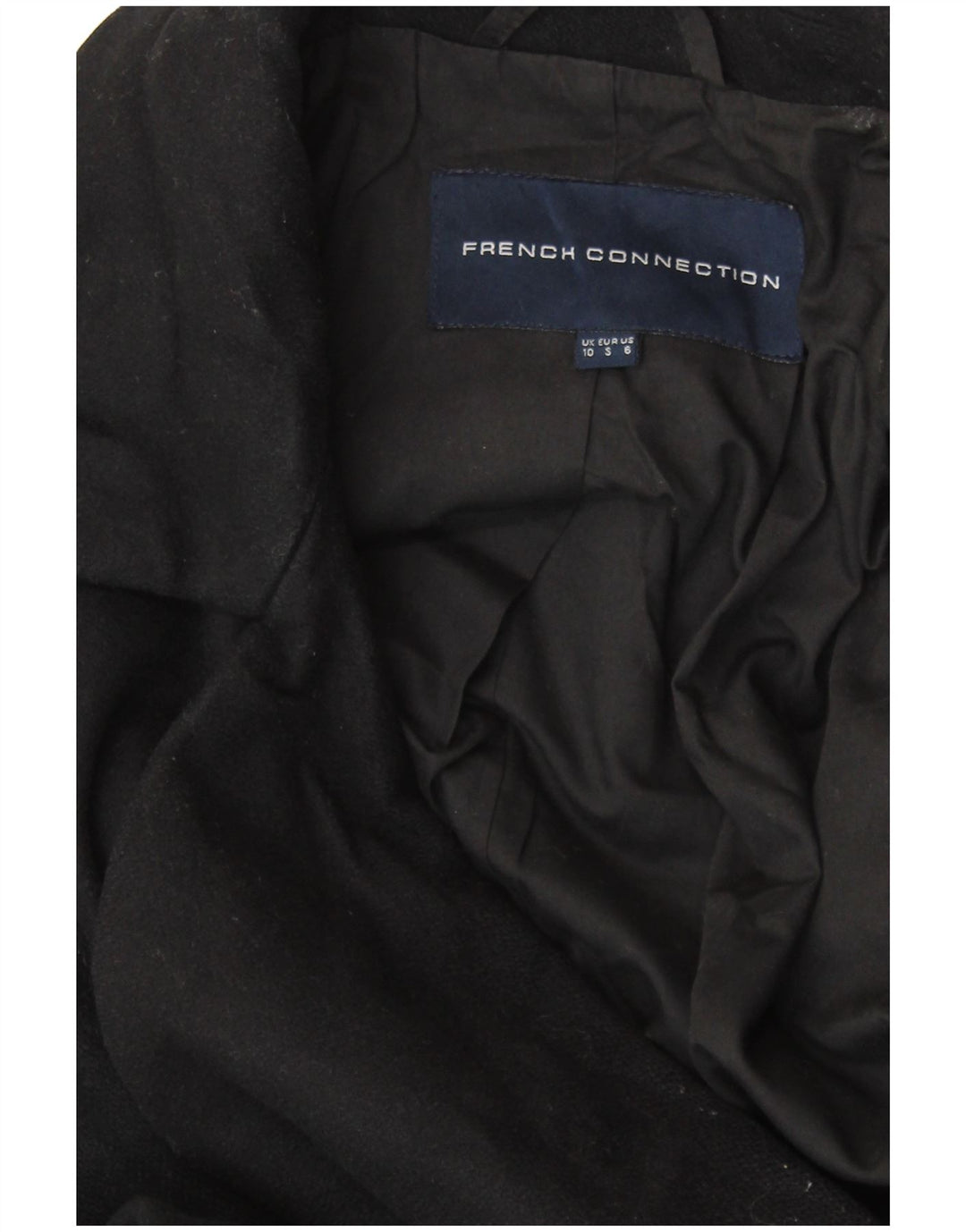 FRANSK FORBINDELSE Dame Oversized Open Overcoat UK 10 Small Black