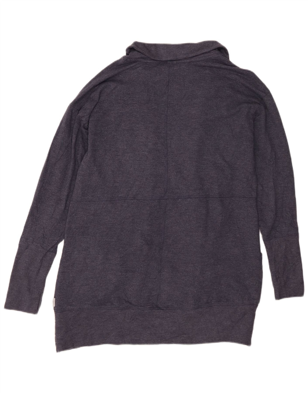 EDDIE BAUER Dame Longline Open Cardigan Sweater UK 14 Medium Navy Blue