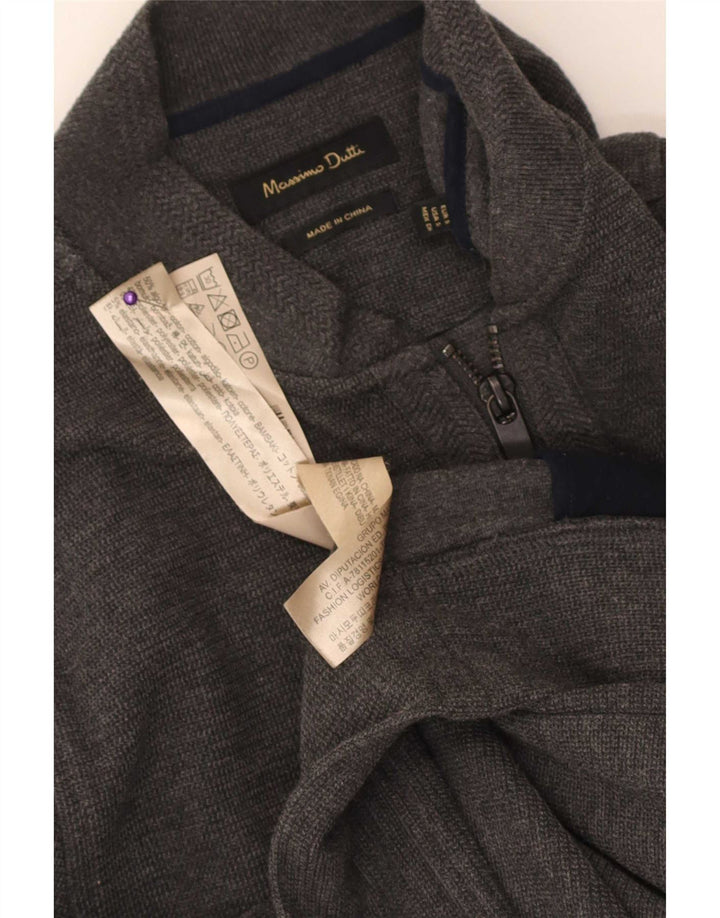 Massimo Dutti Herre Cardigan Sweater Lille Grå Bomuld