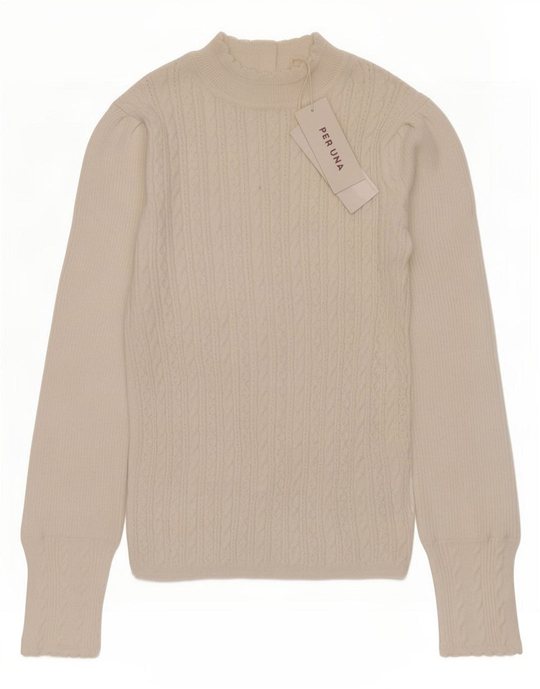 Marks & Spencer Dame Per Una Turtle Neck Jumper Sweater UK 10 Small White