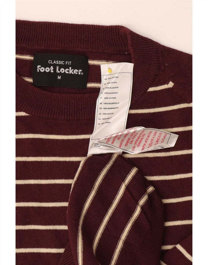 Foot Locker Herre Crew Neck Jumper Sweater Medium Burgundy stribet
