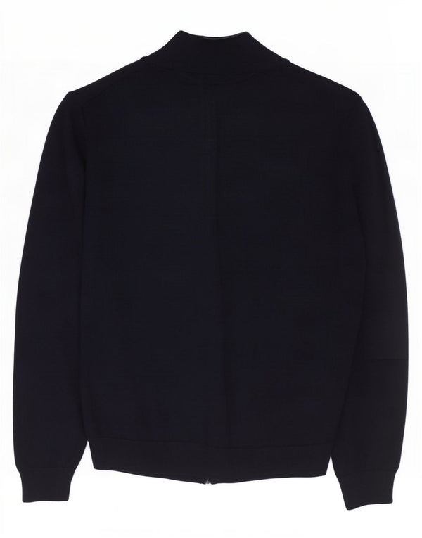 Hugo Boss Boys Cardigan Sweater 13-14 År Large Navy Blue Virgin Wool