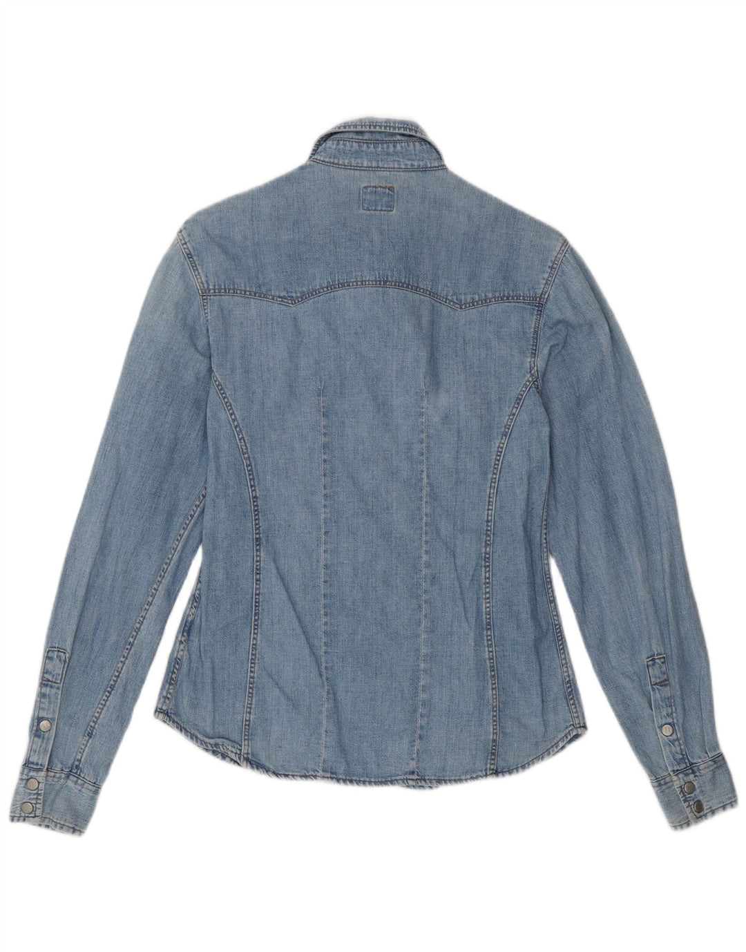 OXXY Dame Denim Shirt UK 12 Medium Blue Cotton