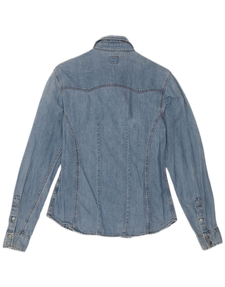 OXXY Dame Denim Shirt UK 12 Medium Blue Cotton