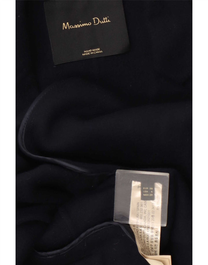 Massimo Dutti Dame 2-knaps blazerjakke EU 38 Lille marineblå uld