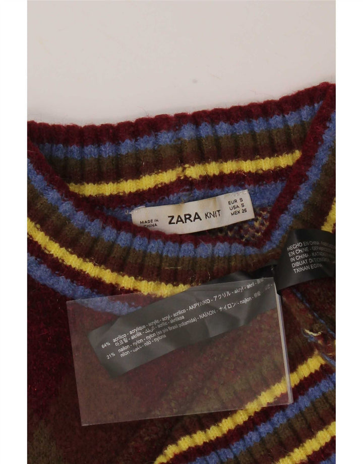 Zara Dame Turtle Neck Jumper Sweater UK 10 Small Multicolor