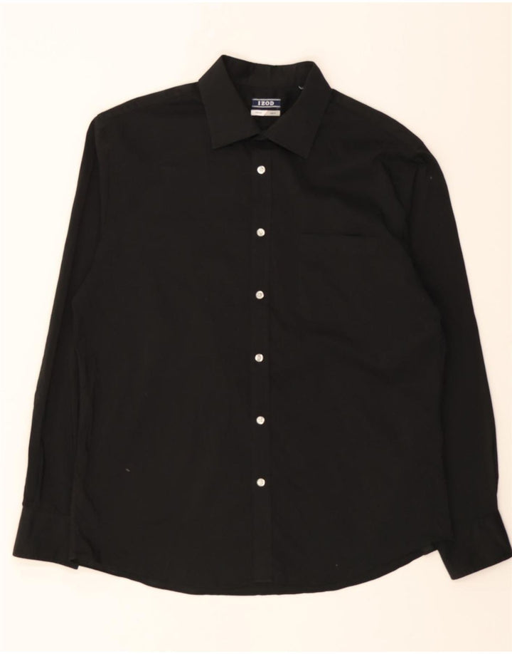 IZOD Mens Slim Fit Shirt Size 16 1/2 Large Black Cotton Vintage Izod and Second-Hand Izod from Messina Hembry 