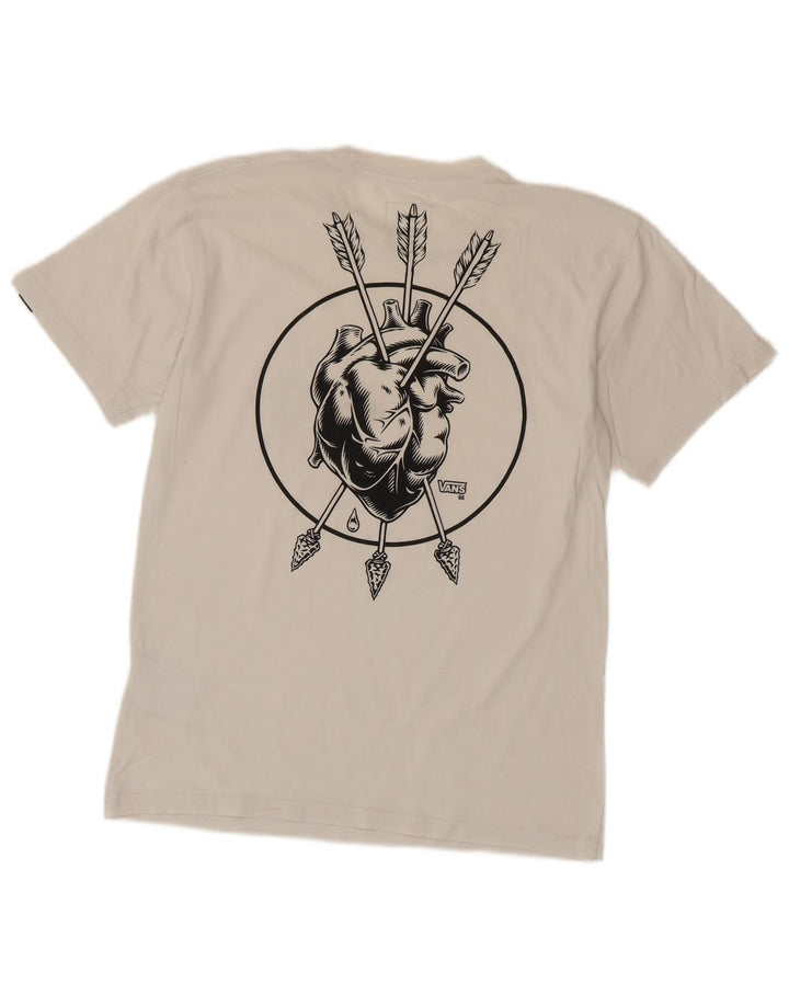 Vans Herre Classic Fit Grafisk T-Shirt Top Lille Hvid Bomuld