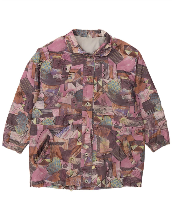 Vintage Dame Loose Fit Utility Jacket UK 18 XL Flerfarvet Patchwork