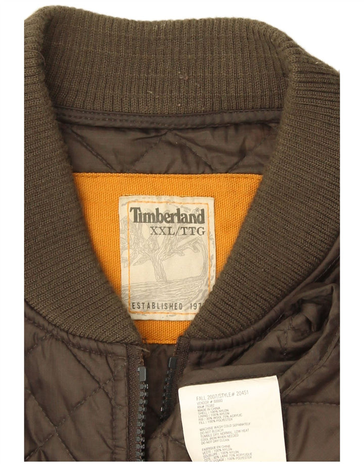 Timberland Herre quiltet jakke UK 44 2XL Khaki Nylon