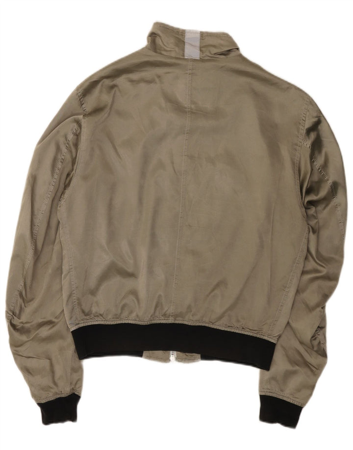 Belstaff Womens Bomber Jacket UK 14 Medium Grey Colourblock Nylon