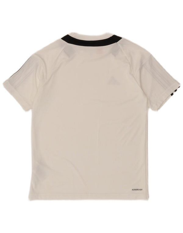 Adidas Boys Aeroready T-Shirt Top 11-12 år Hvid Colourblock Polyester
