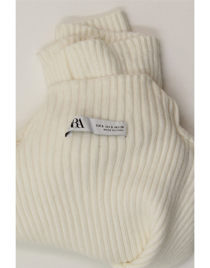 Zara Womens Crop Vest Tank Top UK 8 Small White Viscose