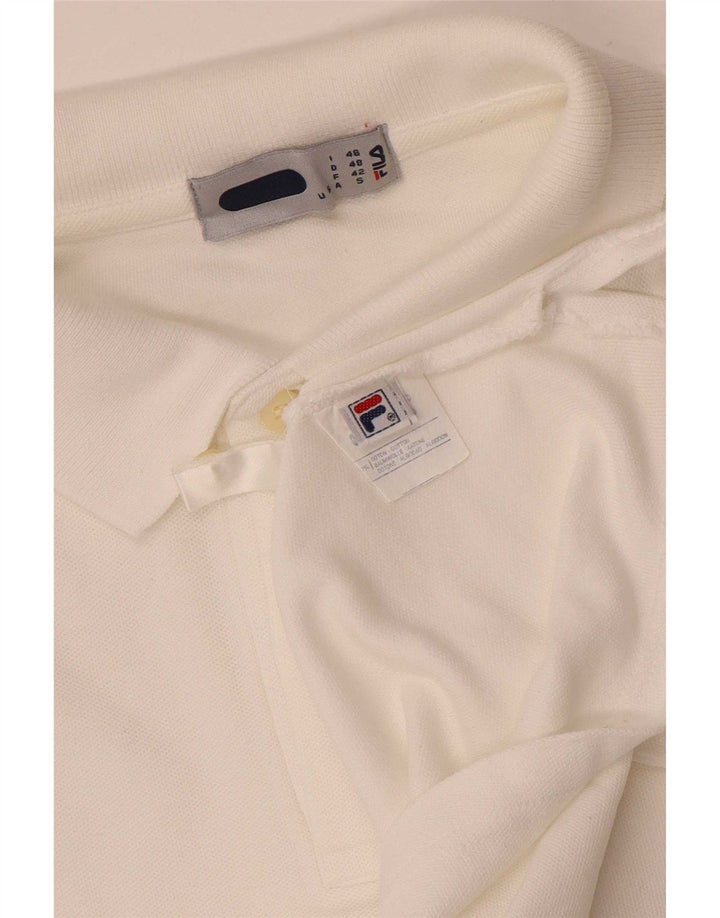 Fila Poloskjorte til mænd IT 48 Medium Hvid Bomuld