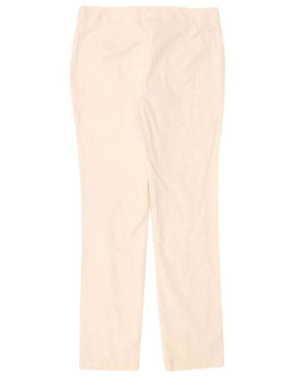 Marks & Spencer Kvinder Højtaljede Casual Bukser UK 14 Large W34 L32 White