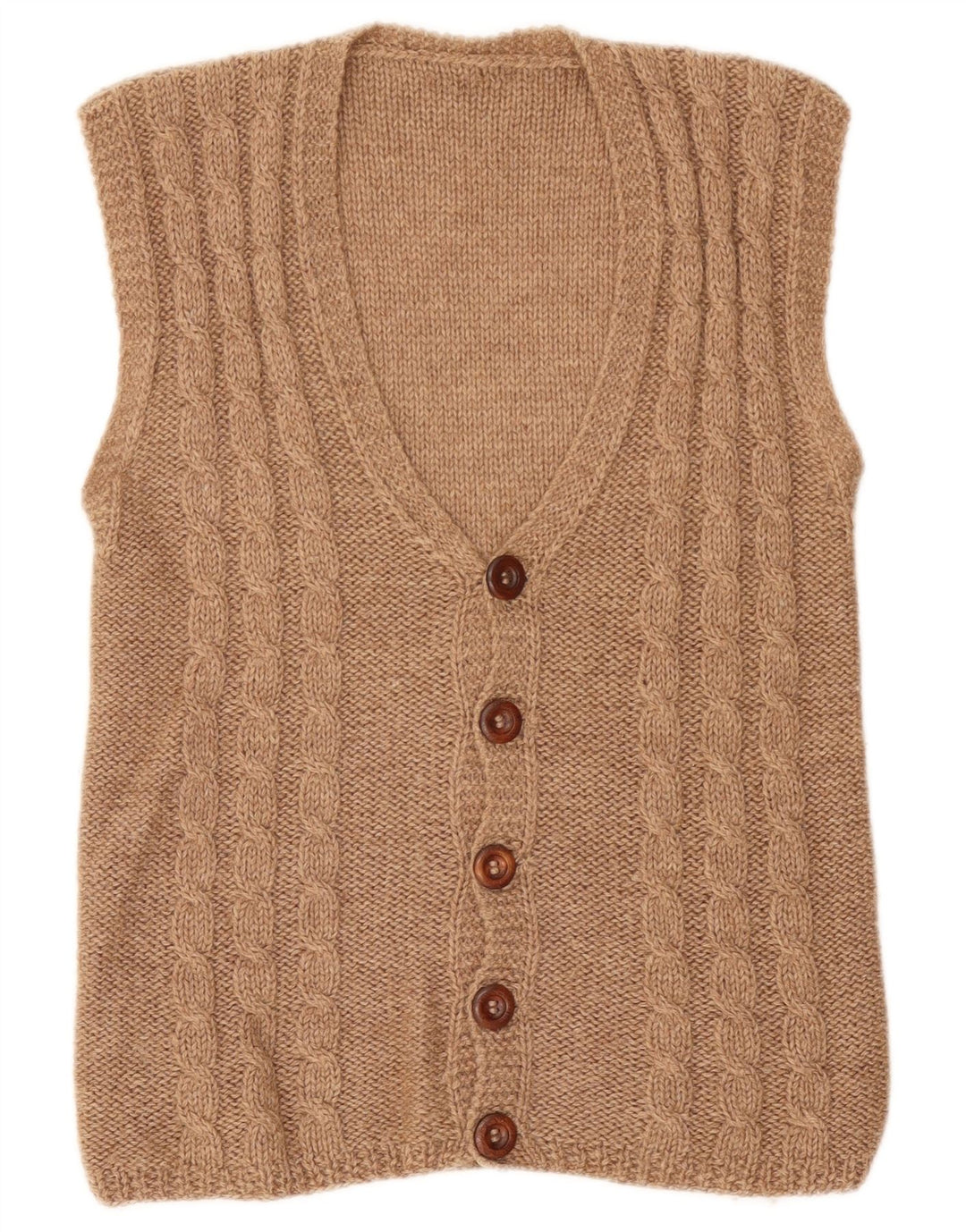 Vintage herre ærmeløs cardigan sweater lille beige