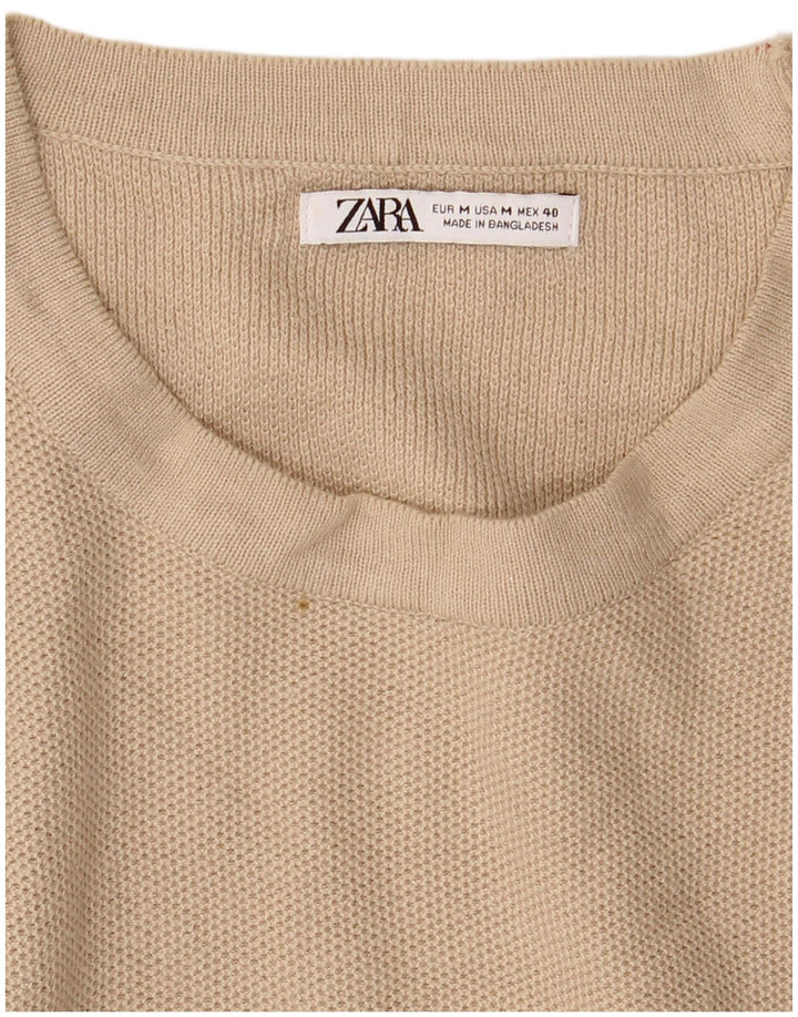 Zara Herre kortærmet rund hals sweater mellembeige