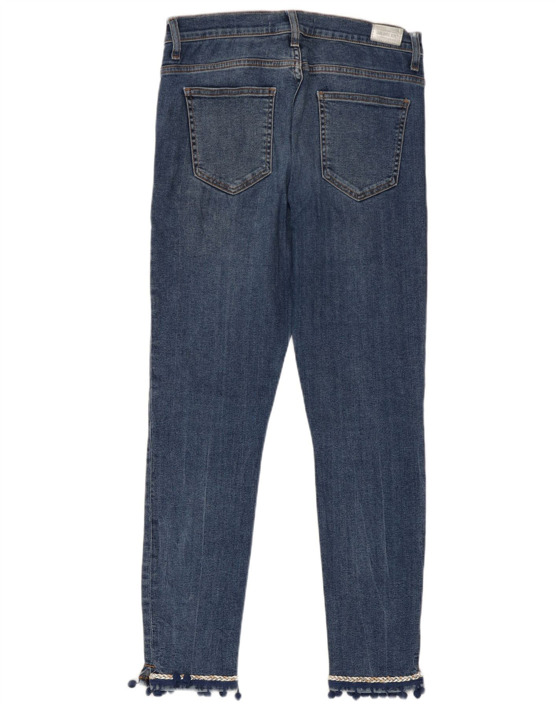 Zara Dame Slim Jeans EU 38 Small W28 L27 Blå Bomuld