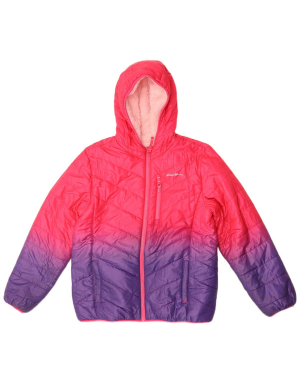 Eddie Bauer hættejakke til piger 14-15 år XL Pink Colourblock