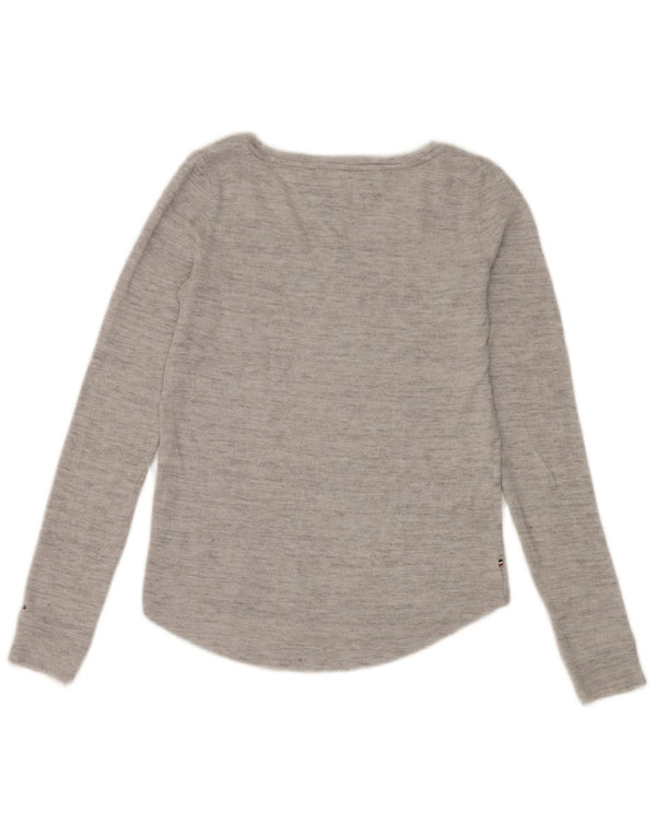 Tommy Hilfiger Dame Top Langærmet UK 12 Medium Grå Flecked
