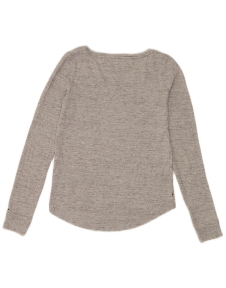 Tommy Hilfiger Dame Top Langærmet UK 12 Medium Grå Flecked