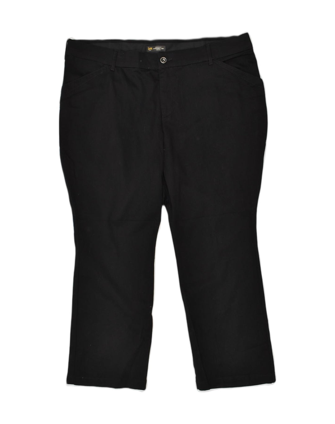 LEE Womens Mid Rise Straight Regular Fit Casual Trousers W44 L28 Black | Vintage Lee | Thrift | Second-Hand Lee | Used Clothing | Messina Hembry 