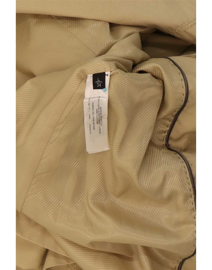 Massimo Dutti Dame Trench Coat UK 14 Stor Beige Bomuld