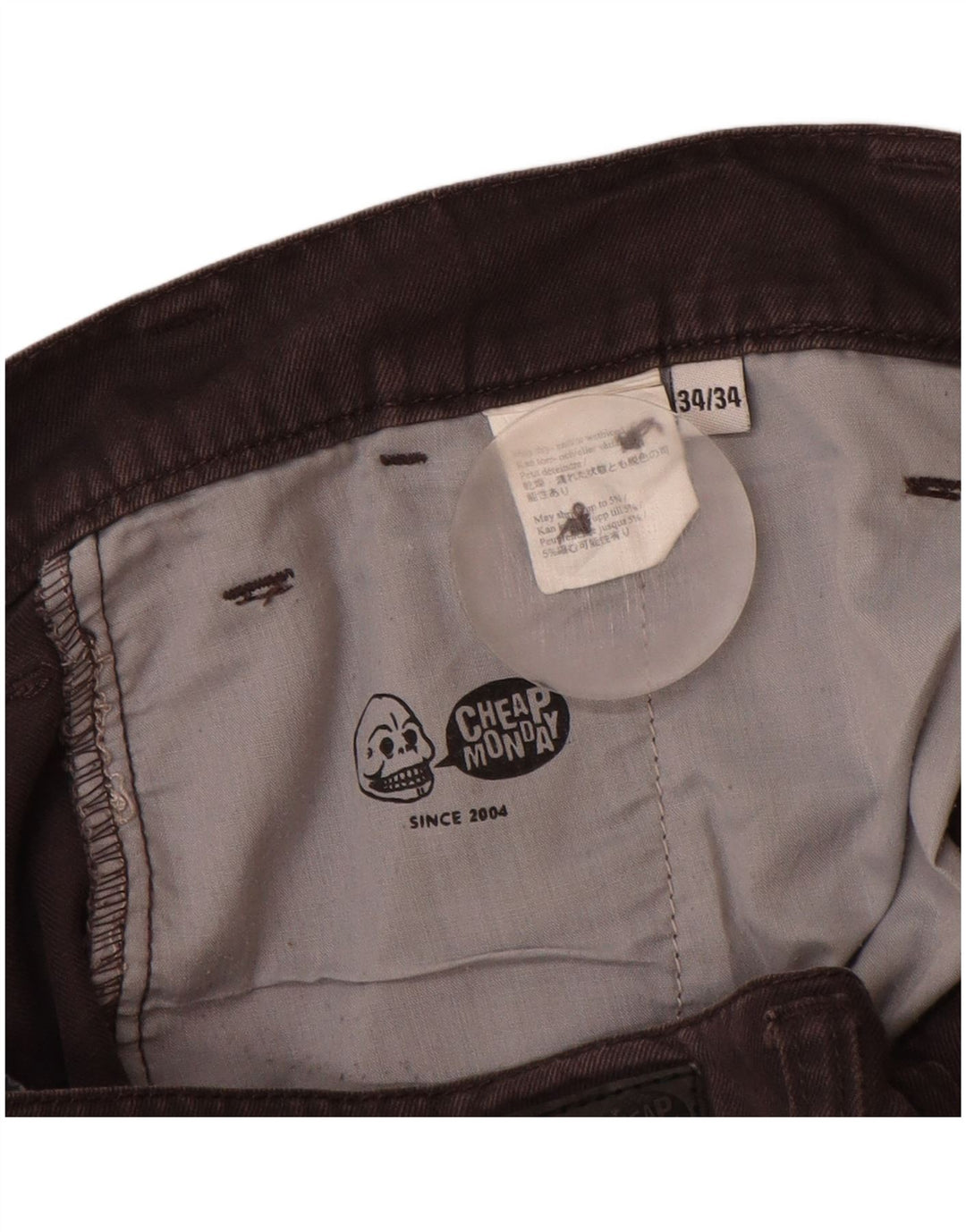BILLIG MANDAG Herre Lige Chino Bukser W34 L32 Sort