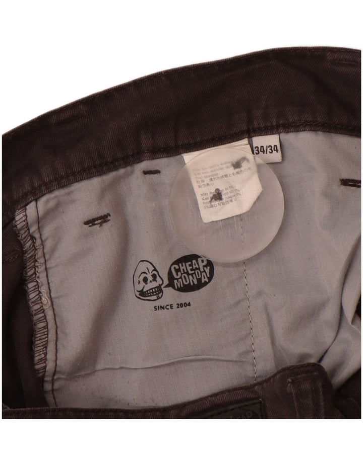 BILLIG MANDAG Herre Lige Chino Bukser W34 L32 Sort