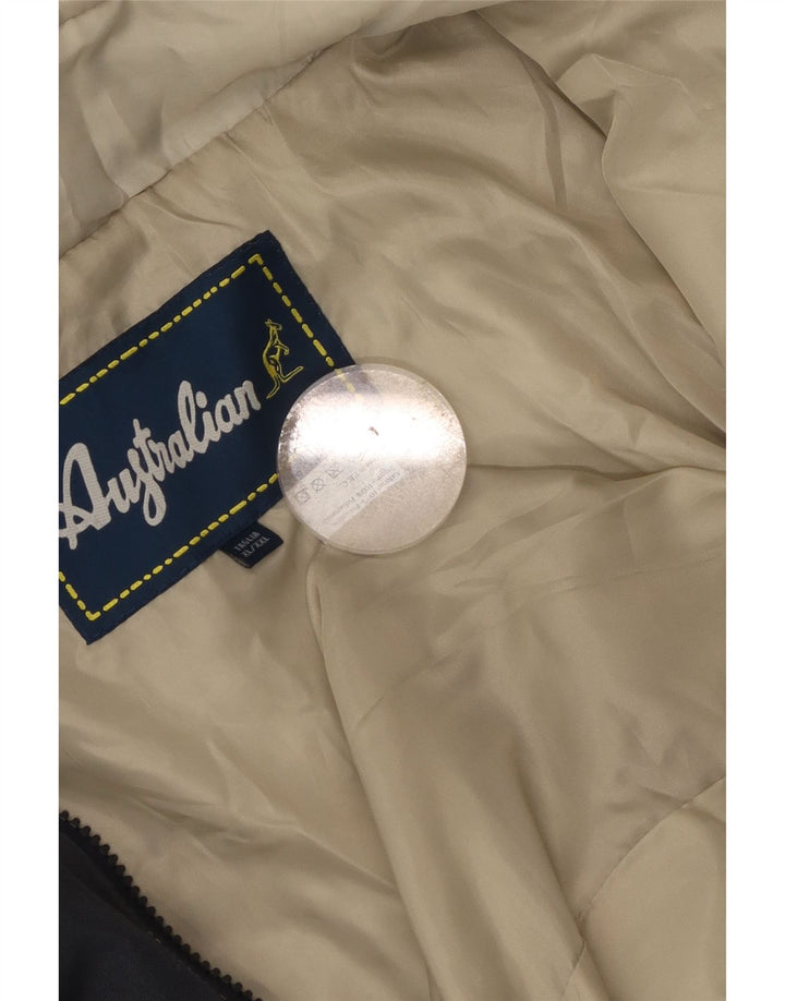 AUSTRALIAN L'ALPINA Windbreaker frakke til mænd UK 42 XL Navy Blue Polyester