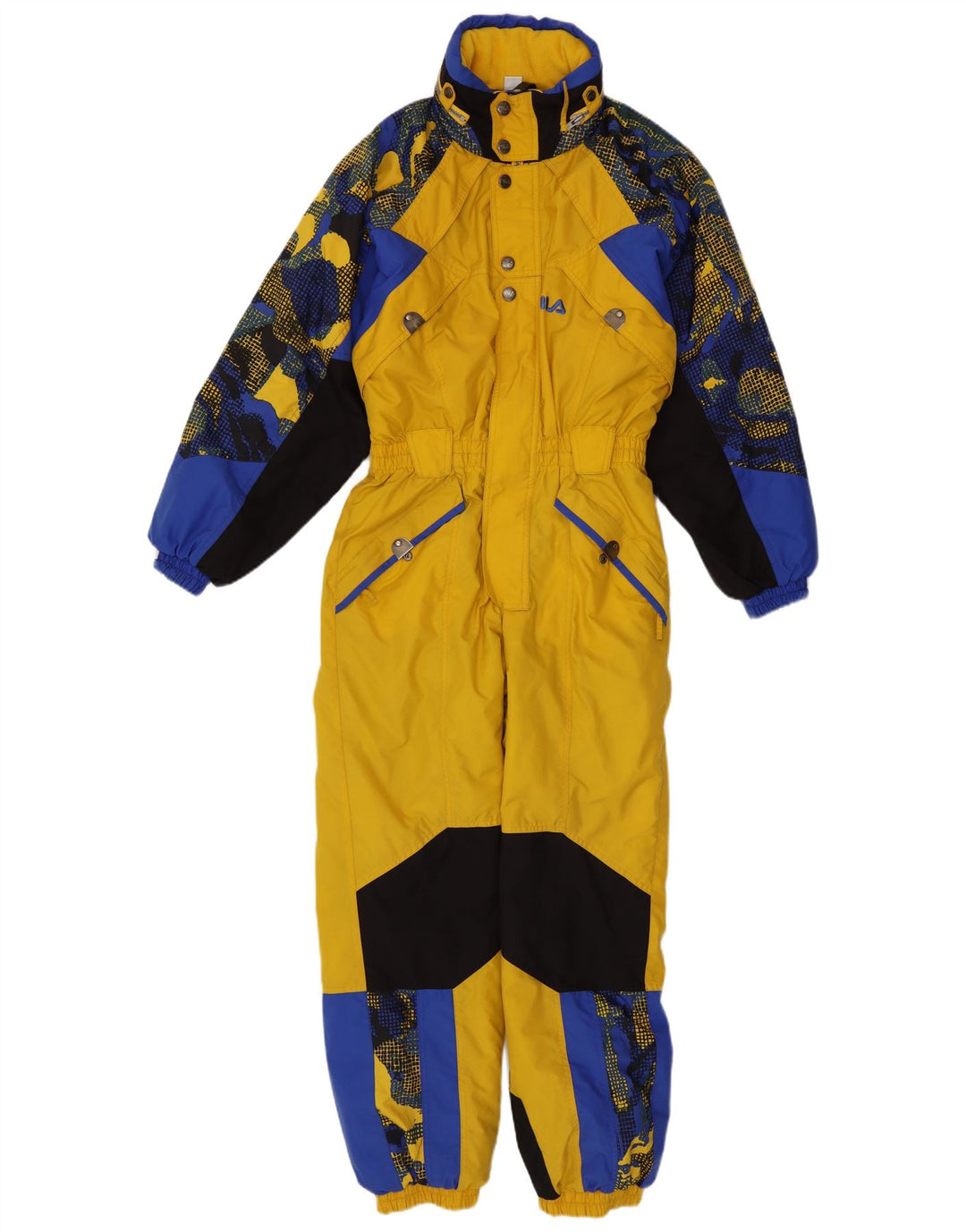 Fila Boys Ski Jumpsuit 13-14 År Gul Geometrisk Polyamid