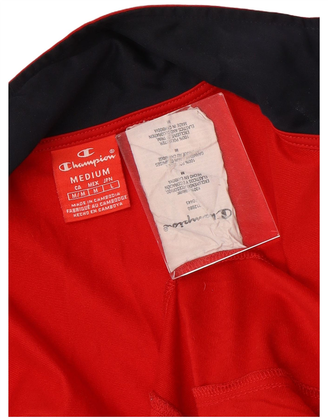 Champion Herre grafisk træningsdragt Topjakke Medium Rød Colourblock Polyester