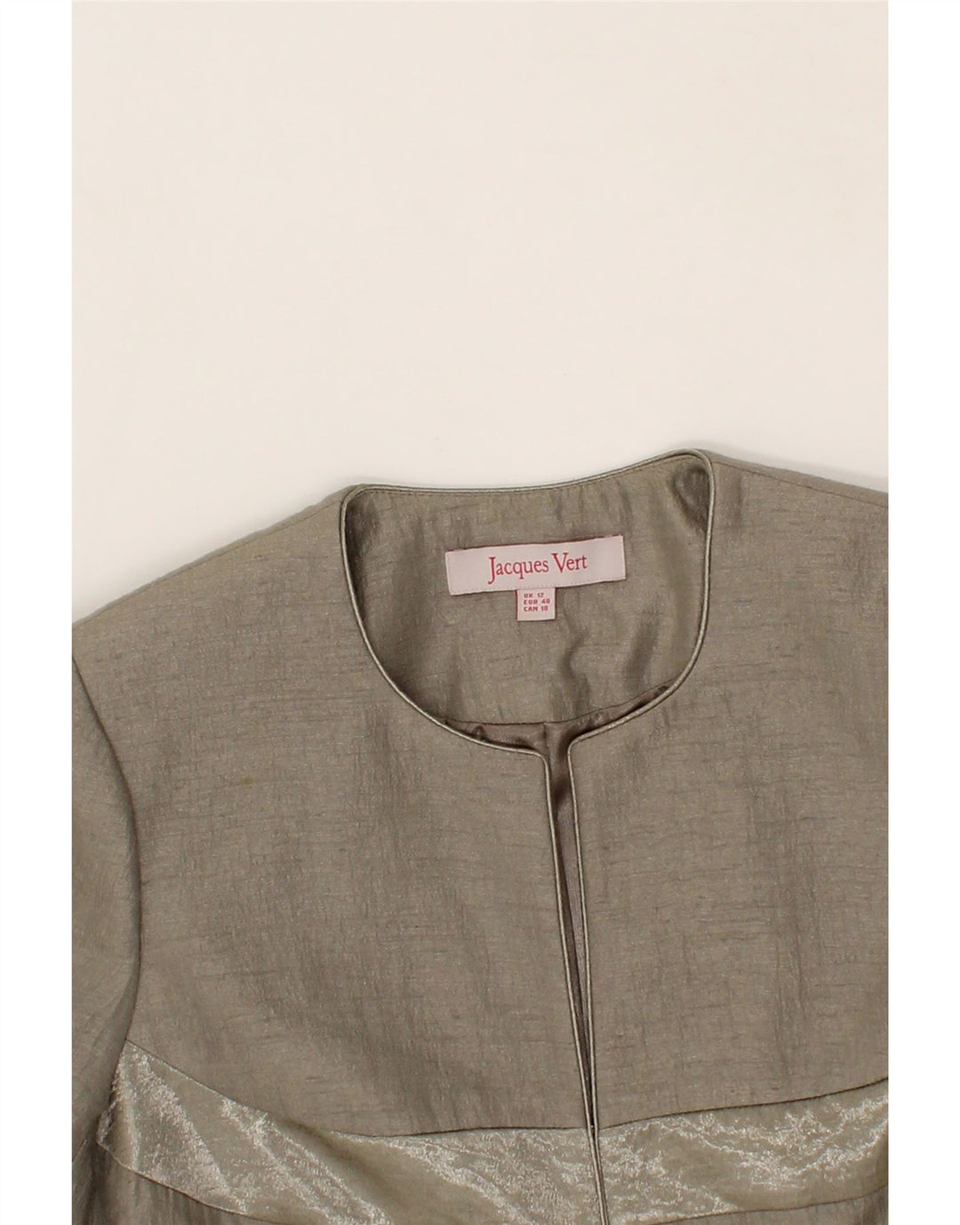 JACQUES VERT Womens Blazer Jacket UK 12 Medium Grey Polyester Vintage Jacques Vert and Second-Hand Jacques Vert from Messina Hembry 