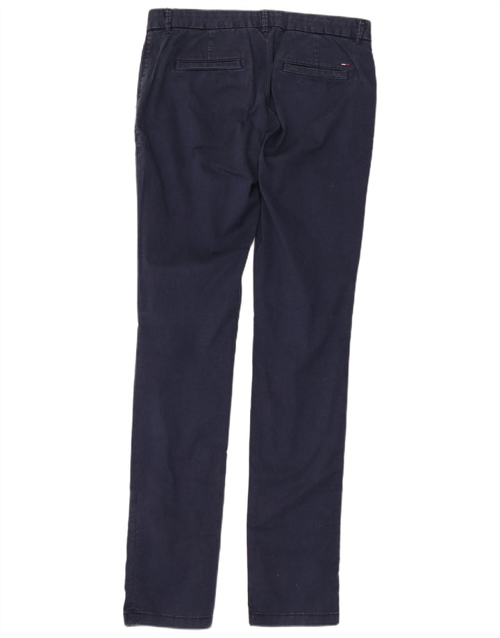 TOMMY HILFIGER Slim Suit Bukser til kvinder W28 L34 Marineblå Bomuld