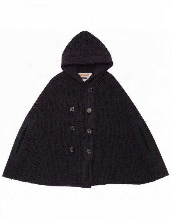 Massimo Dutti Dame Strik Hooded Cape Coat EU 32 2XS Navy Blue