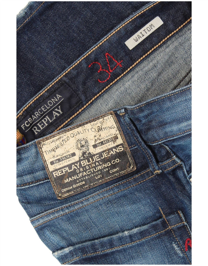 REPLAY Herre Waitom Straight Jeans W34 L34 Navy Blue