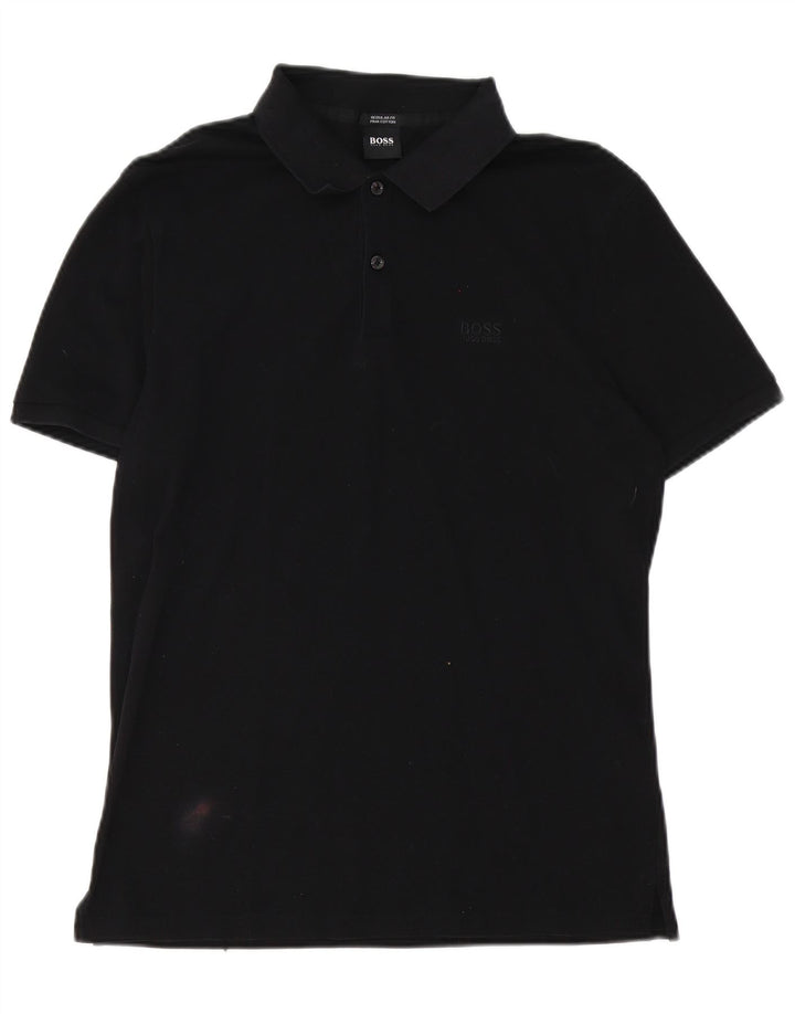 Hugo Boss Herre Regular Fit Polo Shirt Medium Sort Bomuld