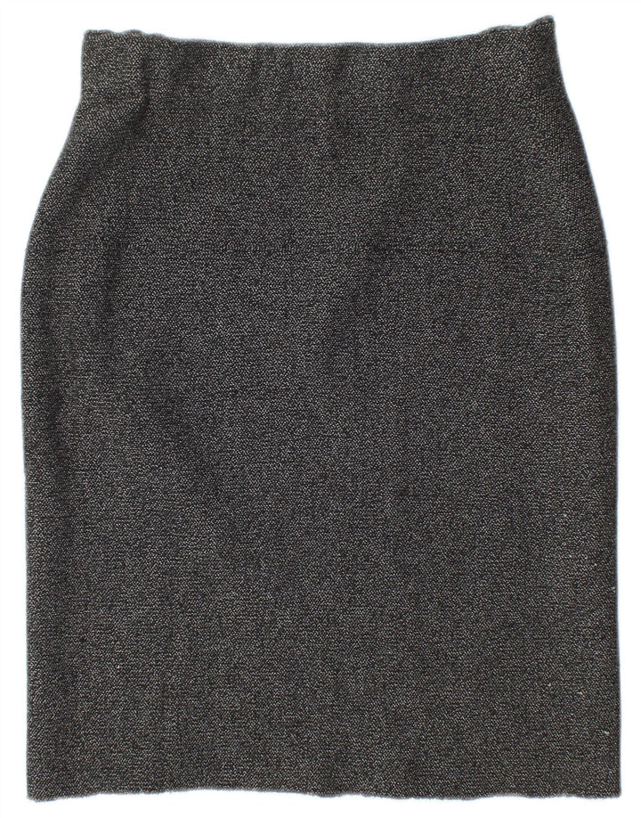 Zara Kvinder strik blyantnederdel Medium W28 Grå Flecked