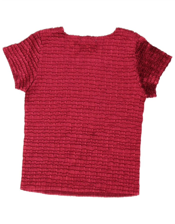 Vintage damebluse Top One Size Bourgogne Polyester