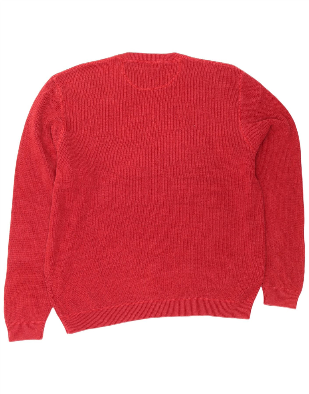 EDDIE BAUER Herre høj rund hals trøje sweater stor rød bomuld
