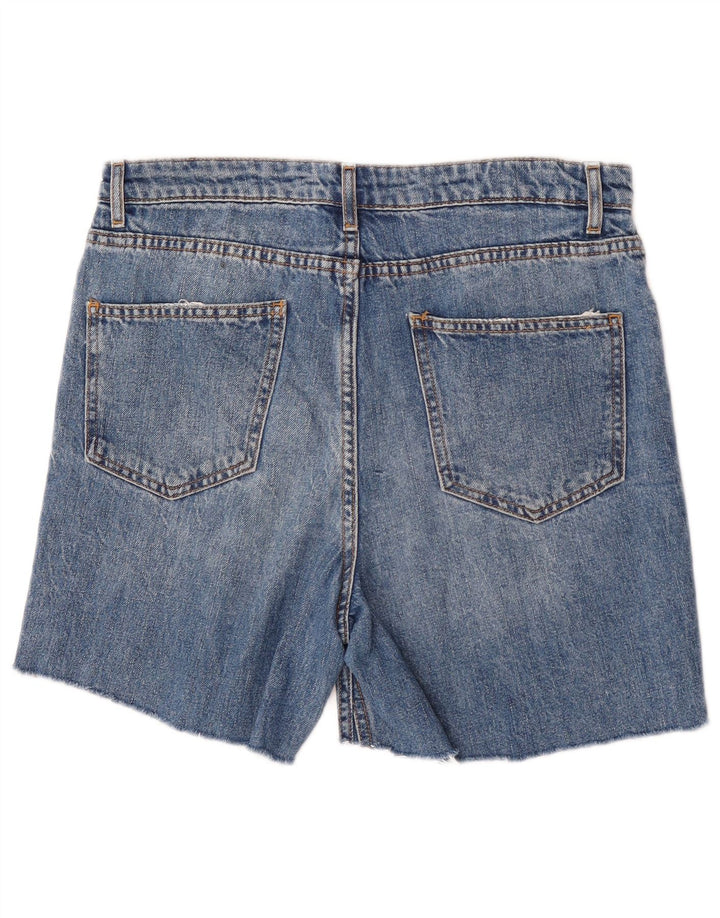 Zara Dame Denim Shorts EU 40 Medium W30 Blå Bomuld