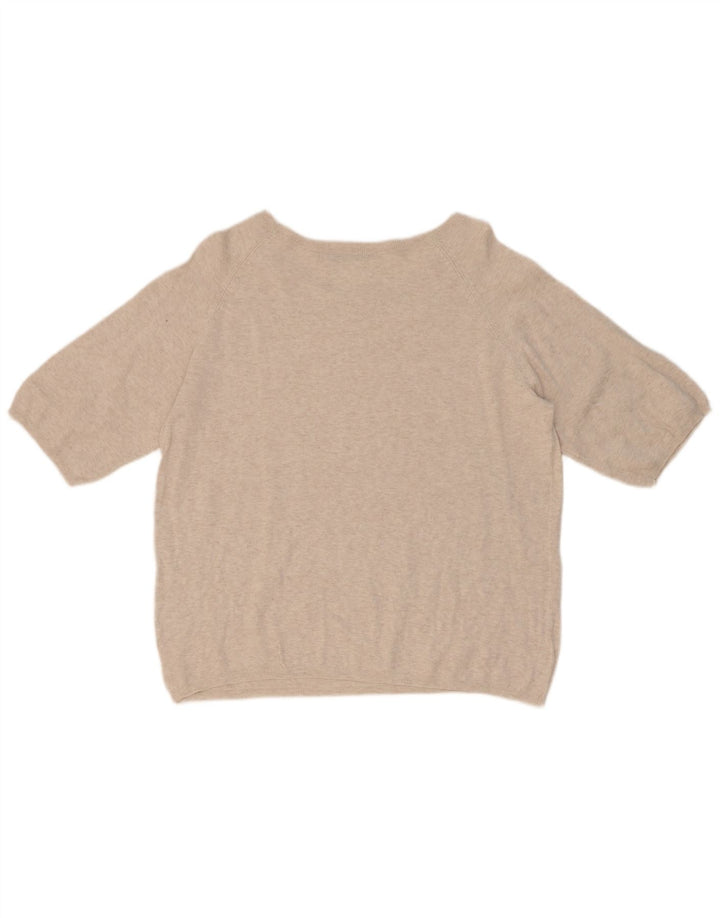 Zara Dame Oversized Bluse Top UK 10 Small Beige