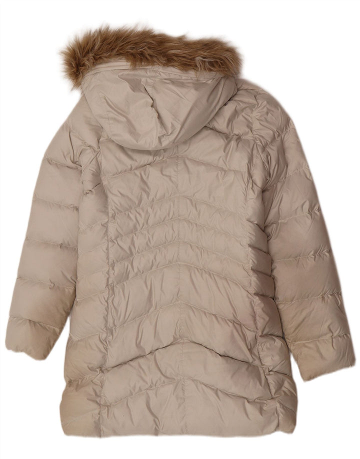 Marmot Dame Hætte Polstret Frakke UK 10 Small Off White Polyester