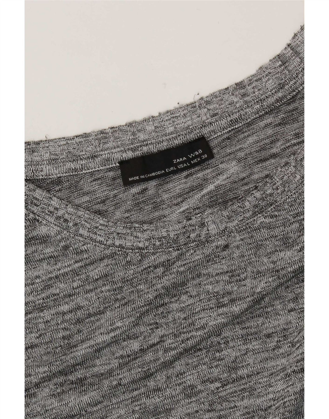 Zara Dame Top Langærmet UK 16 Large Grå Flecked