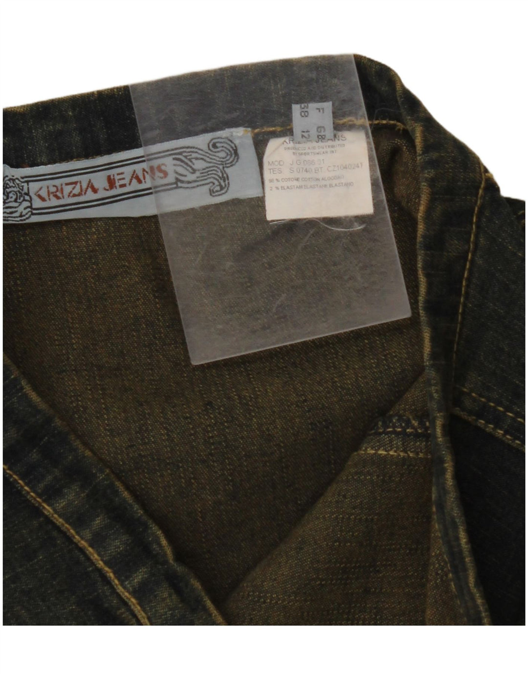 VINTAGE grafisk denimnederdel til kvinder UK 12 Medium W30 Blå bomuld