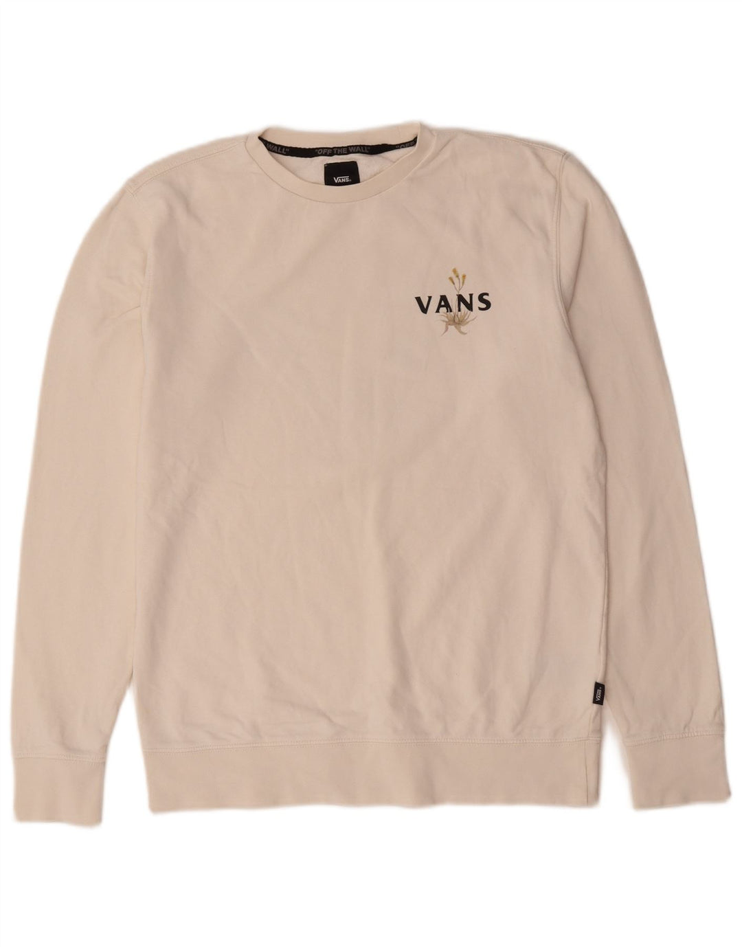 Vans Herre Grafisk Sweatshirt Jumper Lille Hvid Bomuld