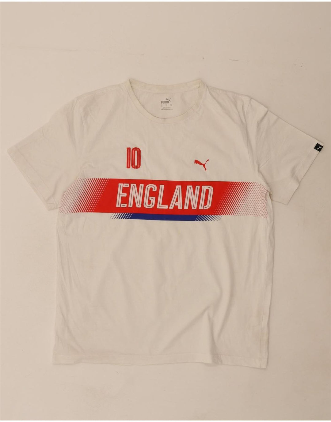 PUMA Mens Graphic T-Shirt Top XL White Vintage Puma and Second-Hand Puma from Messina Hembry 