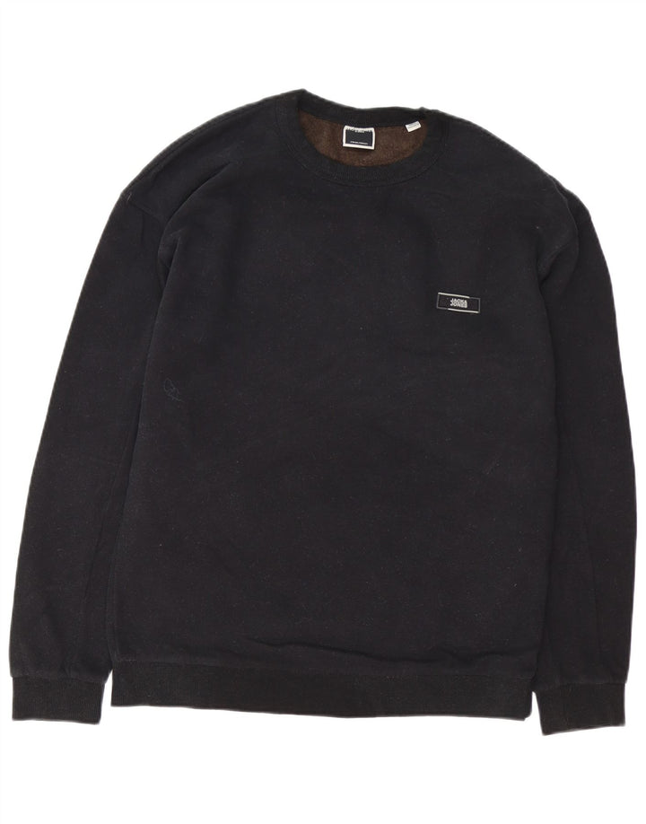 JACK & JONES Herre Core Graphic Sweatshirt Jumper Stor sort bomuld